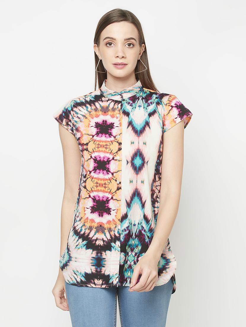 tie & dye high-low shirt - 18440717 - Zoom Image - 0