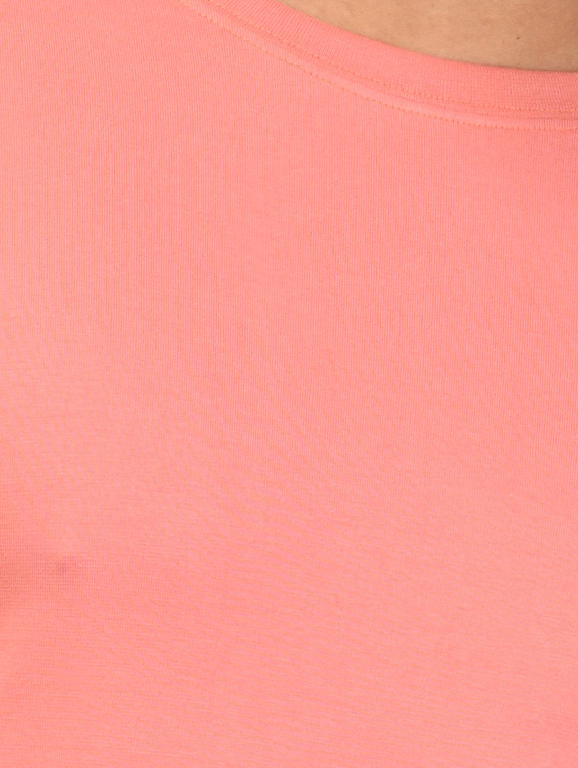 peach solid t-shirt - 18440784 - Standard Image - 3
