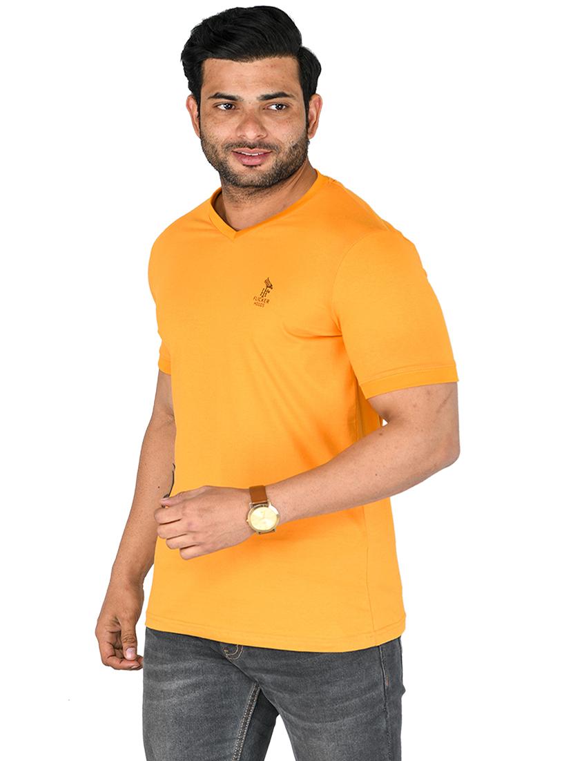 orange solid t-shirt 