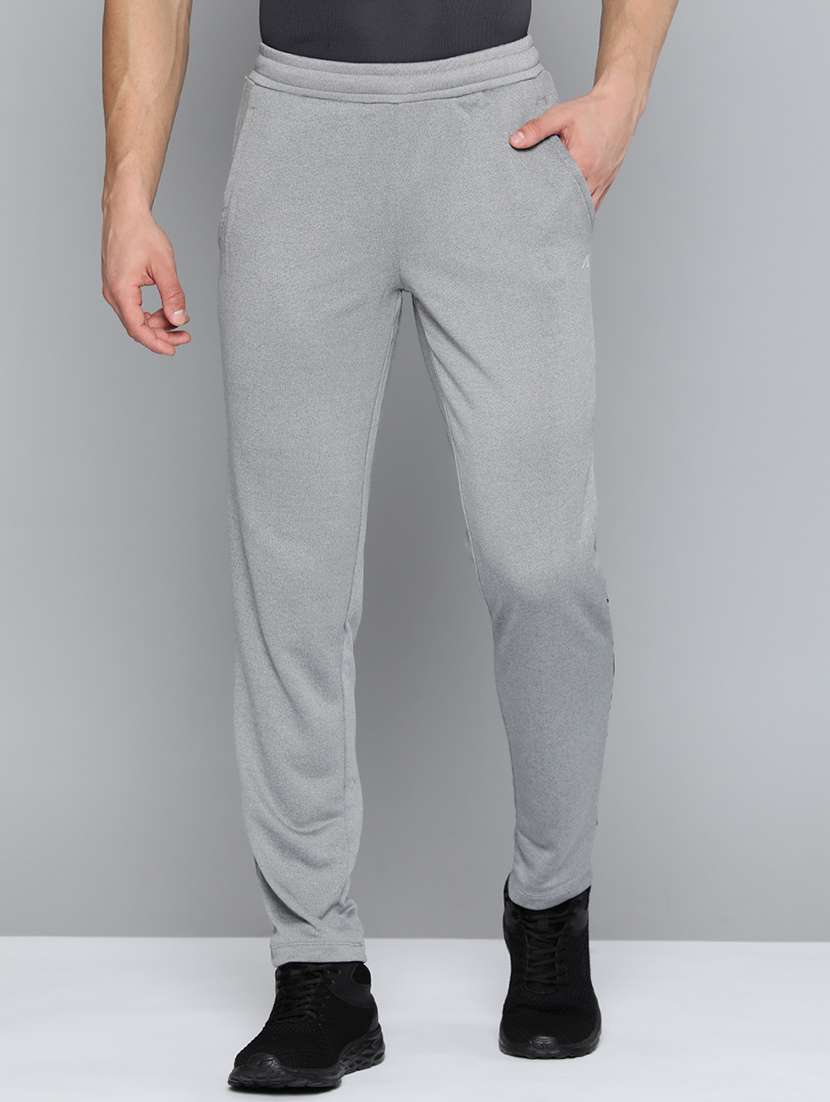 grey solid full length track pant