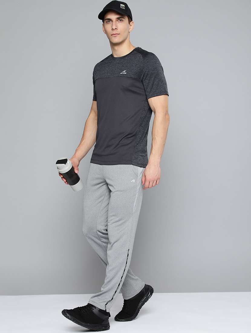Grey Solid Full Length Track Pant - 18440793 -  Standard Image - 3