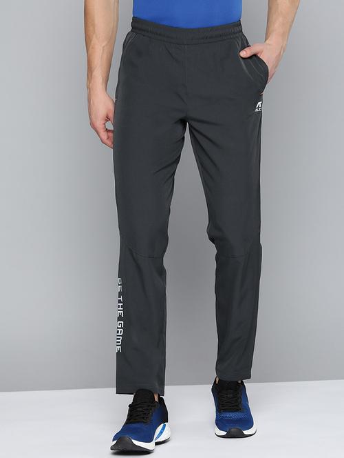 grey solid full length track pant - 18440798 - Standard Image - 0