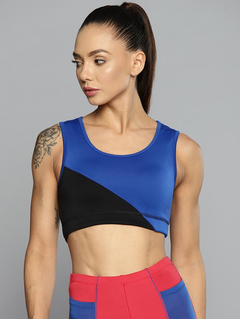 blue color-blocked sports bra - 18440801 -  Zoom Image - 0