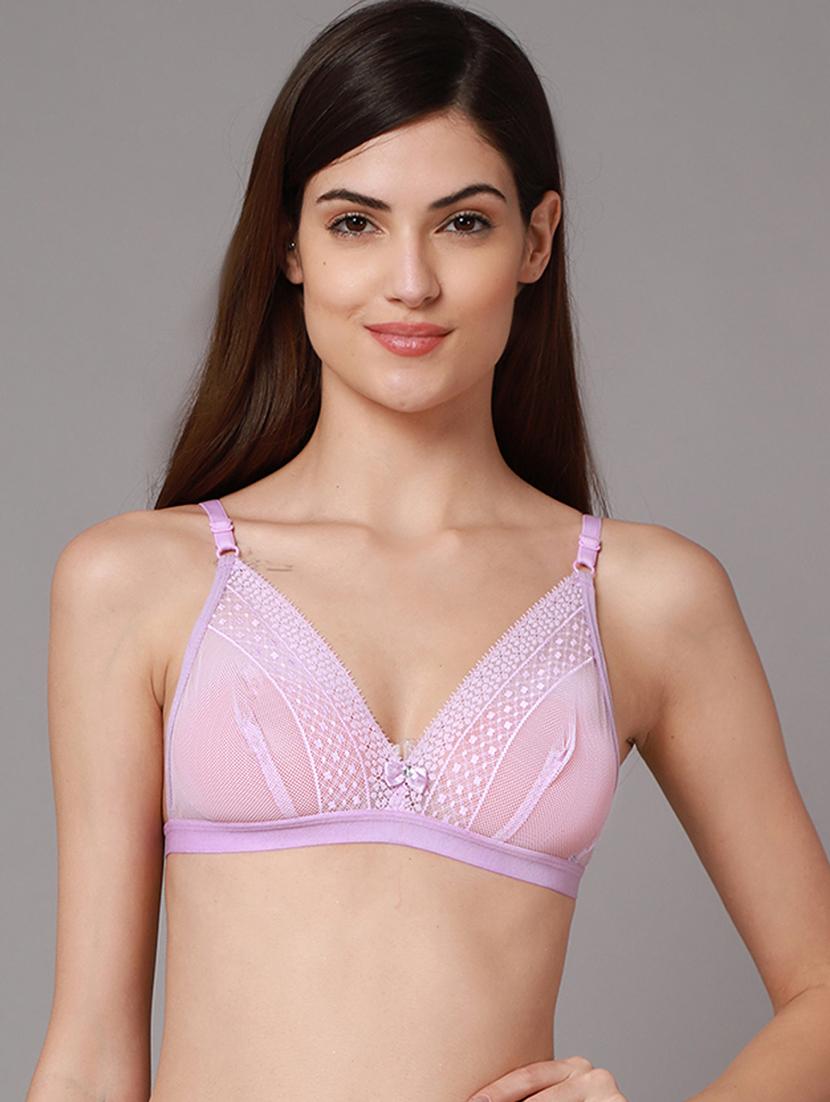 pink non padded plunge bra - 18441360 - Zoom Image - 0