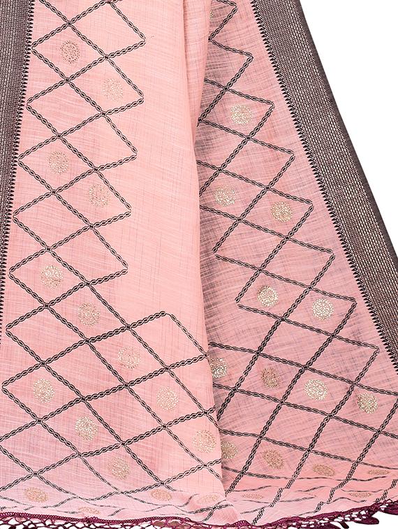 hand block mokaish work printed saree - 18441625 - Standard Image - 3