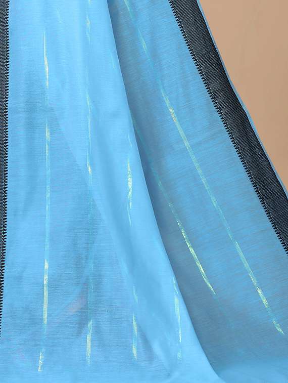 solid bordered woven saree with blouse - 18441628 -  Standard Image - 3