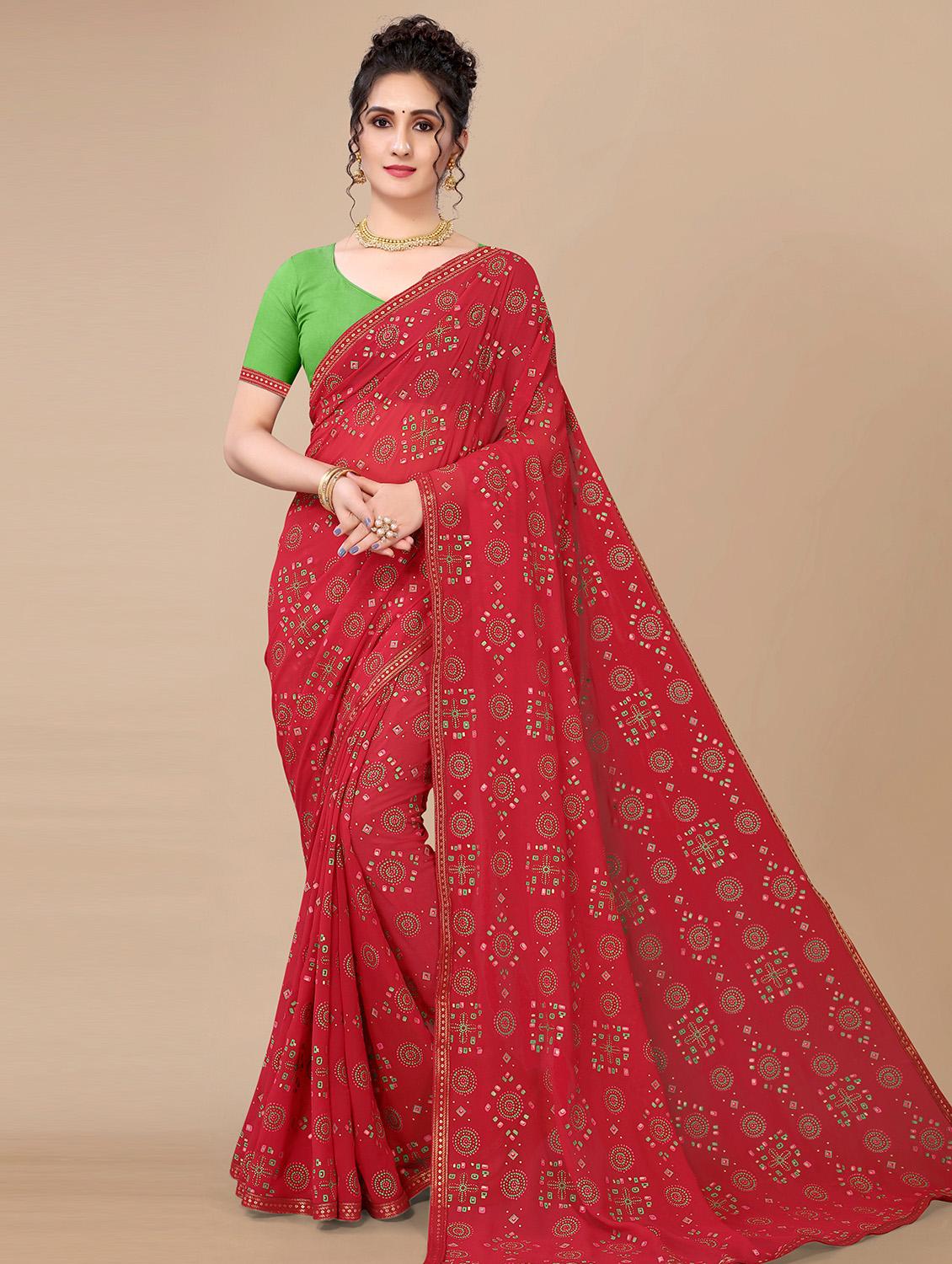 hand block printed saree  - 18441638 -  Zoom Image - 0