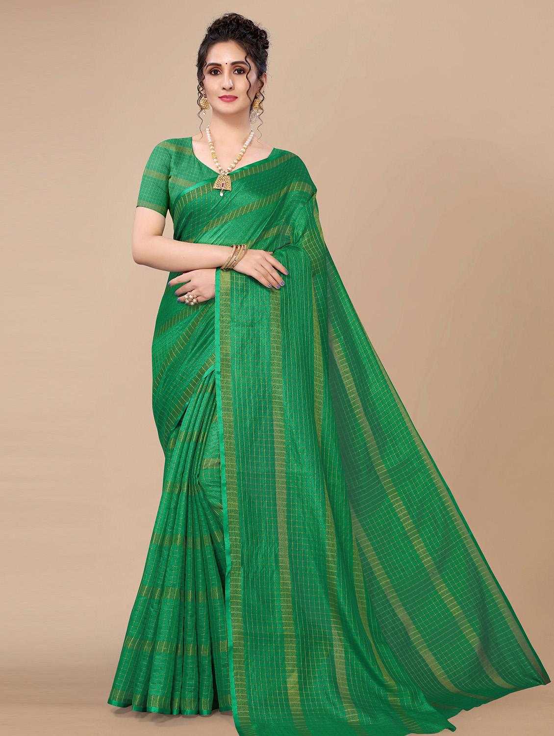 checkered uppada saree - 18441640 -  Zoom Image - 0