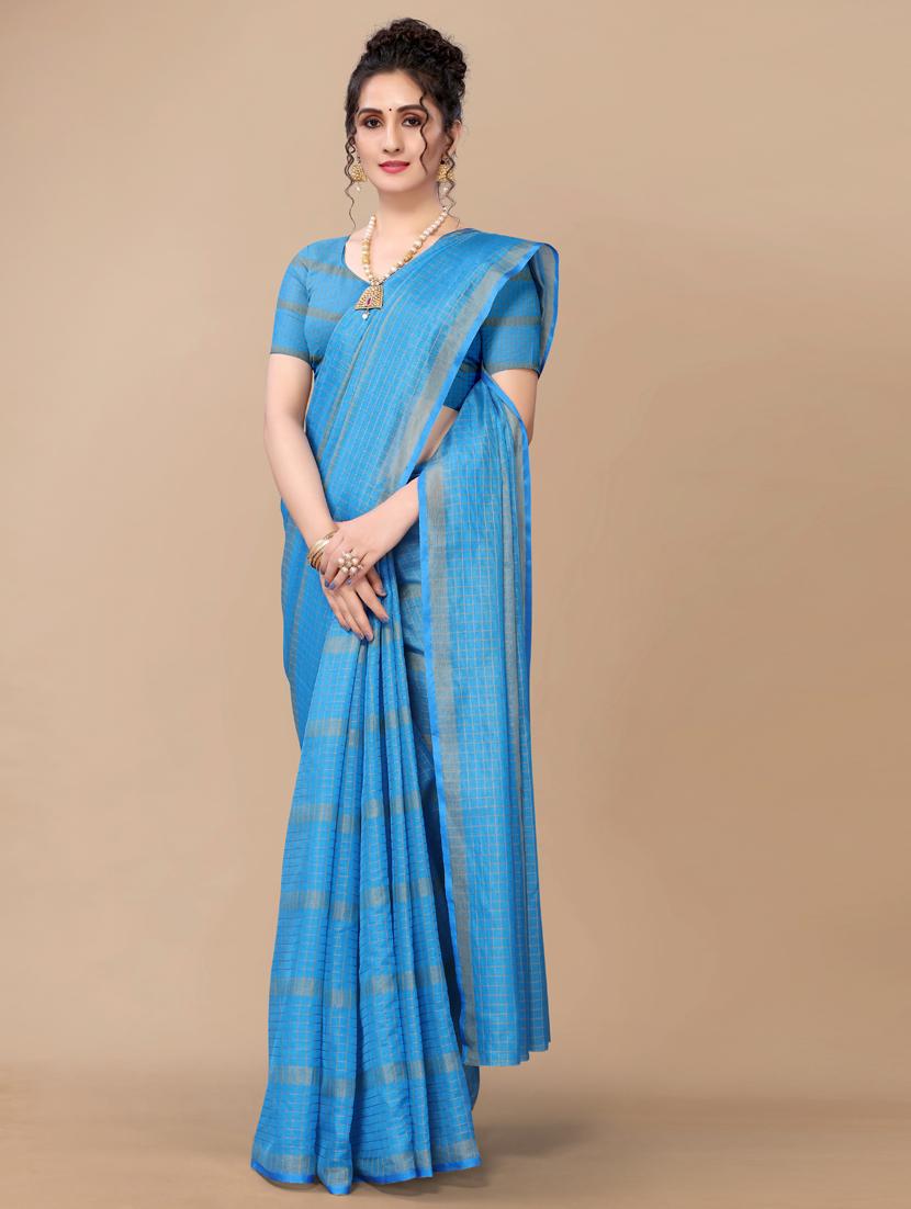 checkered uppada saree - 18441644 - Zoom Image - 0