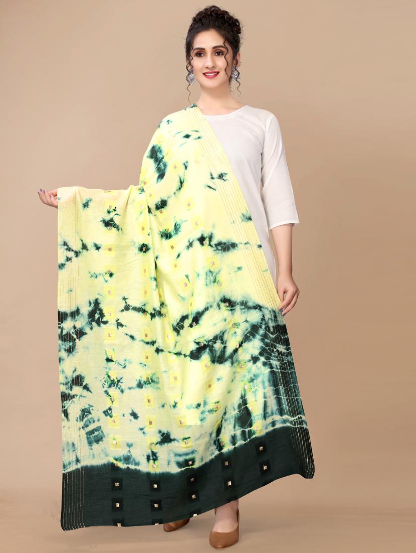 zari work tie & dye dupatta - 18441655 - Zoom Image - 0