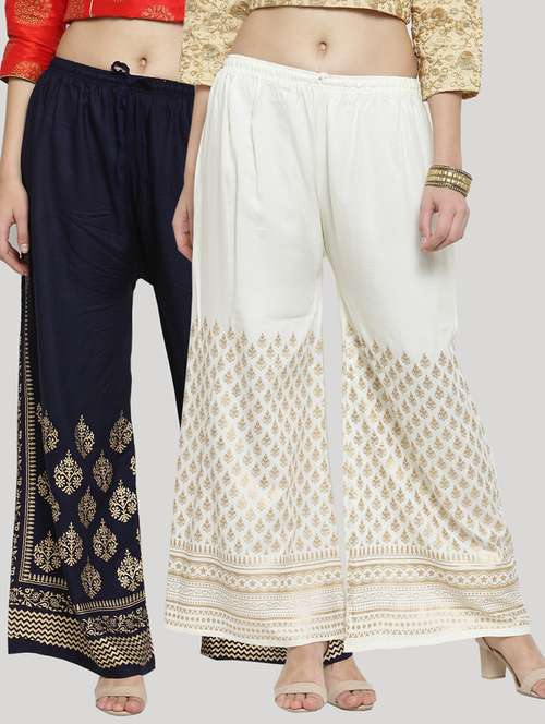set of 2 printed straight palazzo - 18442008 - Standard Image - 0