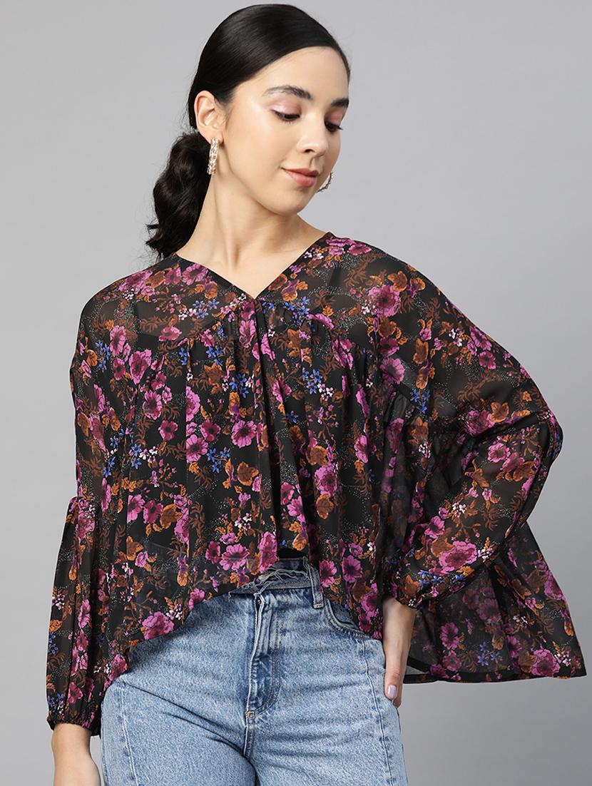 women's asymmetric v neck top