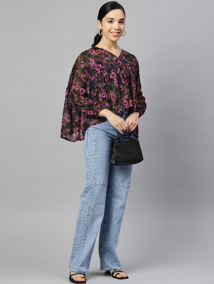 women's asymmetric v neck top - 18443492 - Standard Image - 3