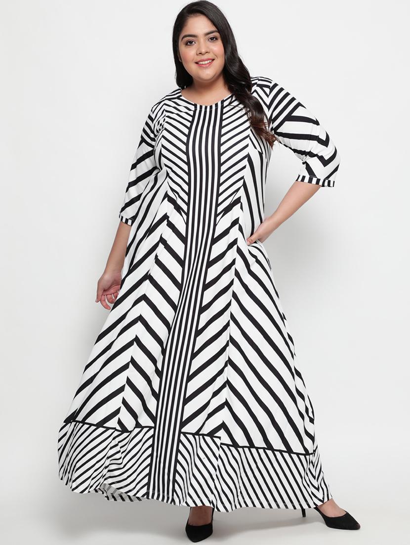 v-neck striped maxi dress - 18443658 - Zoom Image - 0
