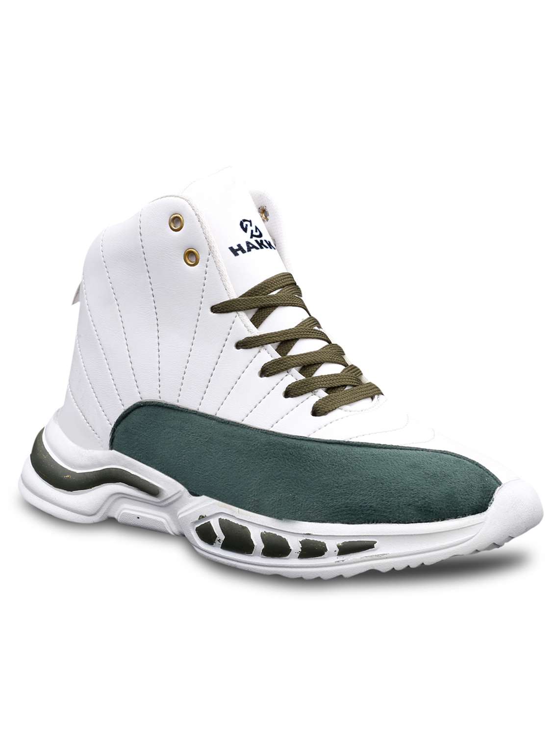 men color block lace up high neck sneakers