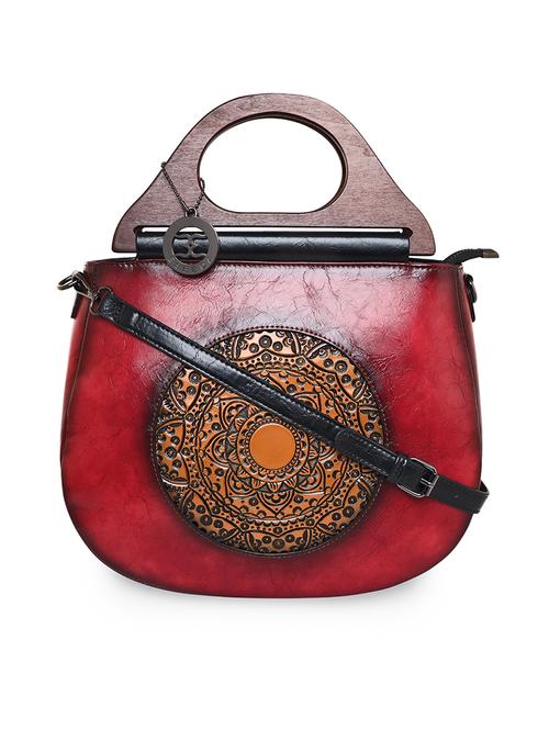 red textured regular sling bag - 18444369 -  Standard Image - 0