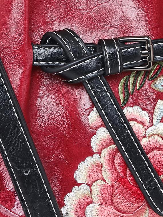 maroon embroidered regular handbag - 18444379 - Standard Image - 3