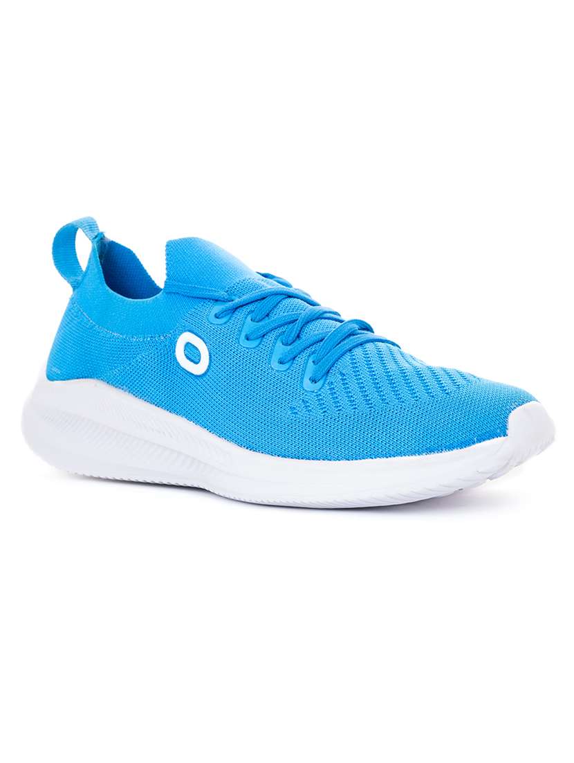 turquoise lace up sports shoes 
