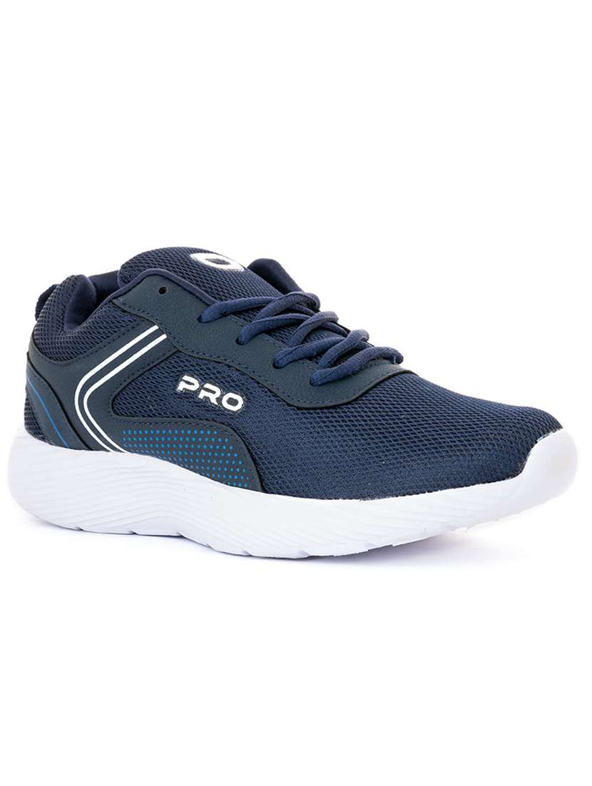 navy blue lace up sport shoe