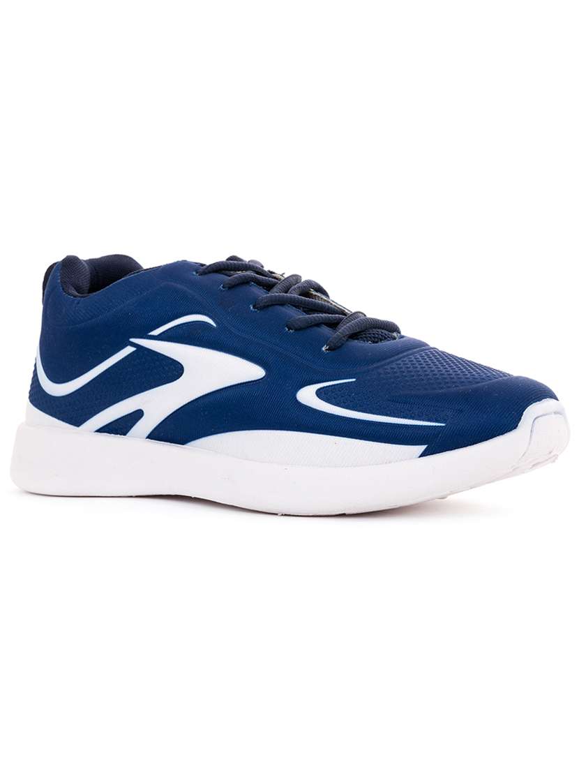 blue lace up sport shoes
