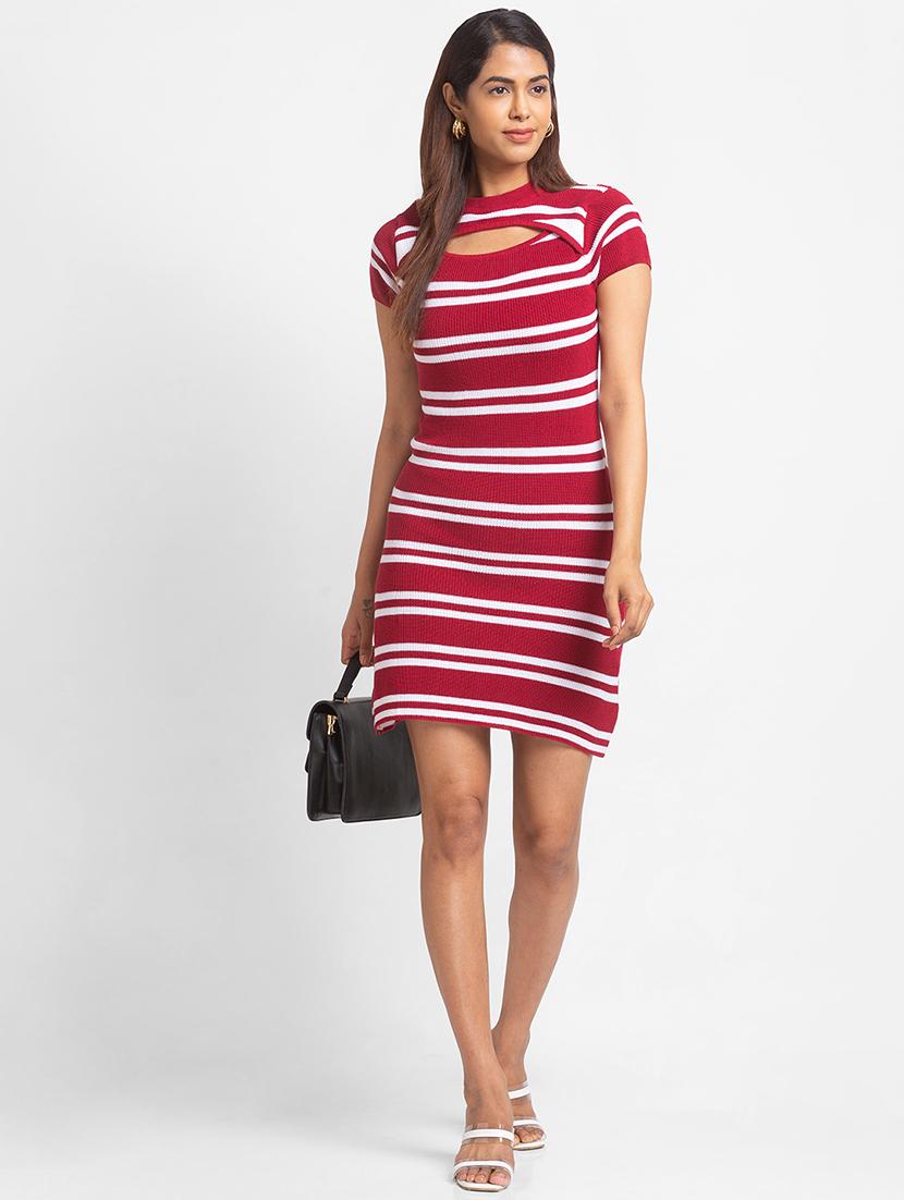 women's bodycon striped dress - 18444616 - Standard Image - 3