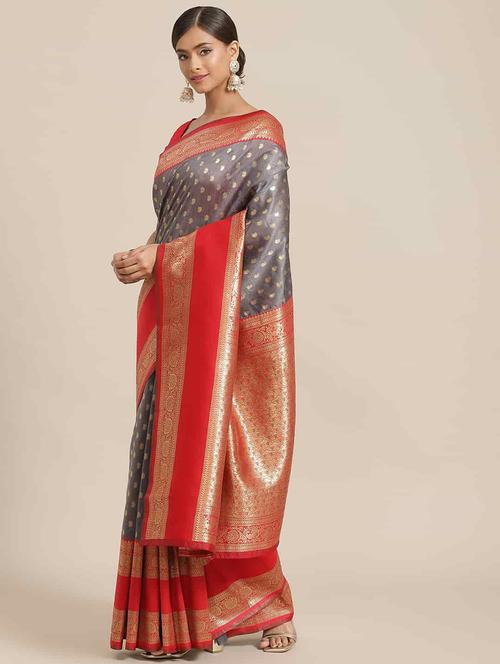 golden zari work banarasi saree - 18444667 -  Standard Image - 0