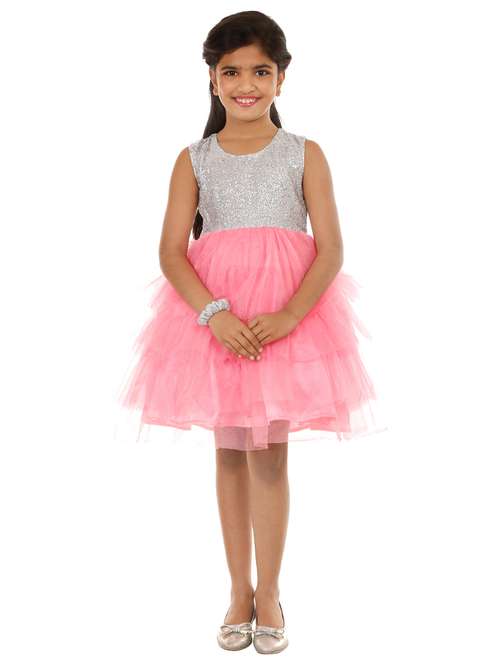 girls round neck sleeveless frock - 18445064 - Standard Image - 0