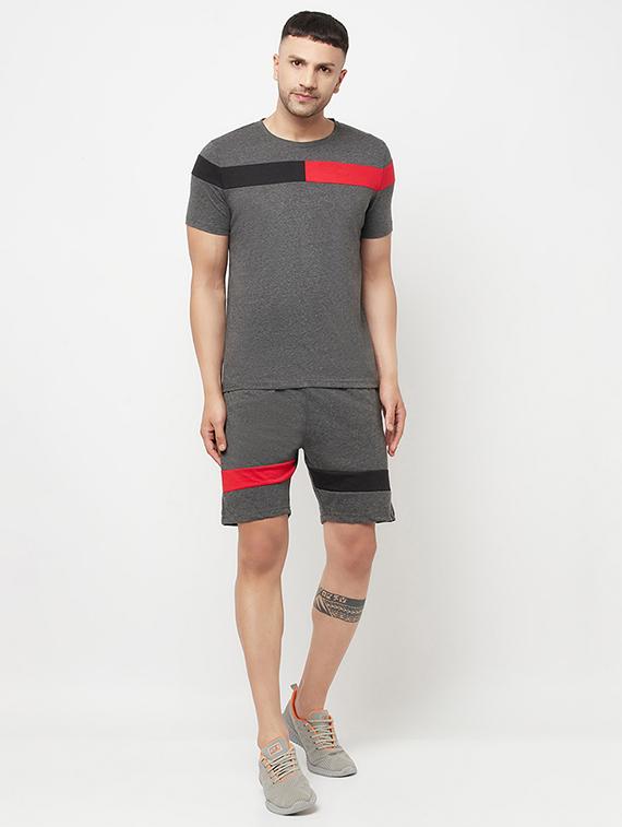 grey stripes mid rise short - 18445275 - Standard Image - 3