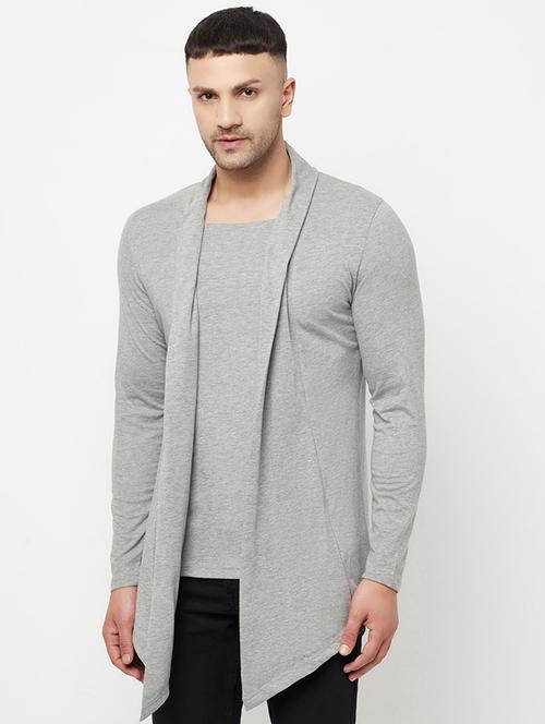 grey solid cardigan - 18445308 -  Standard Image - 0
