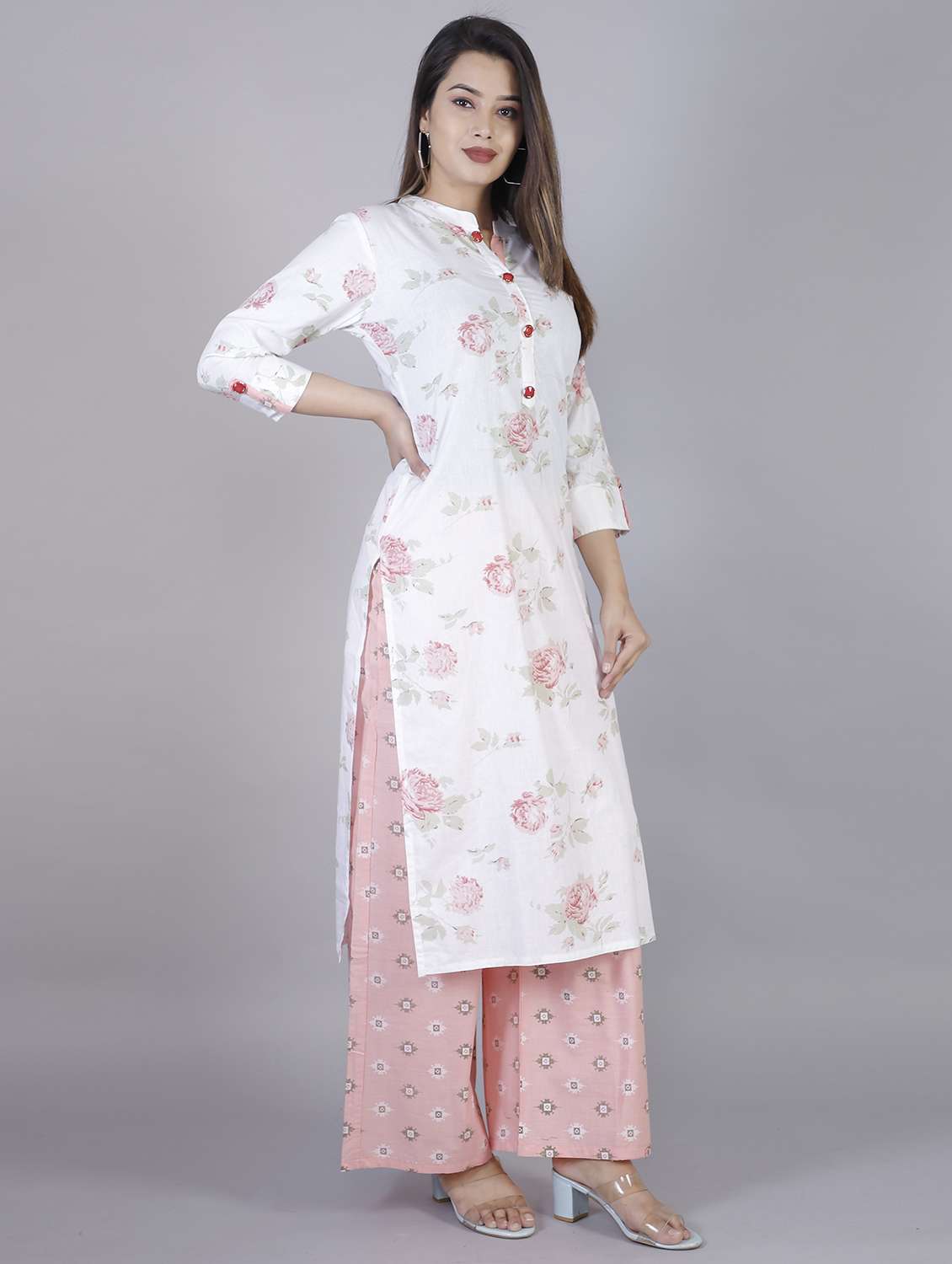 Floral Printed Kurta Palazzo Set