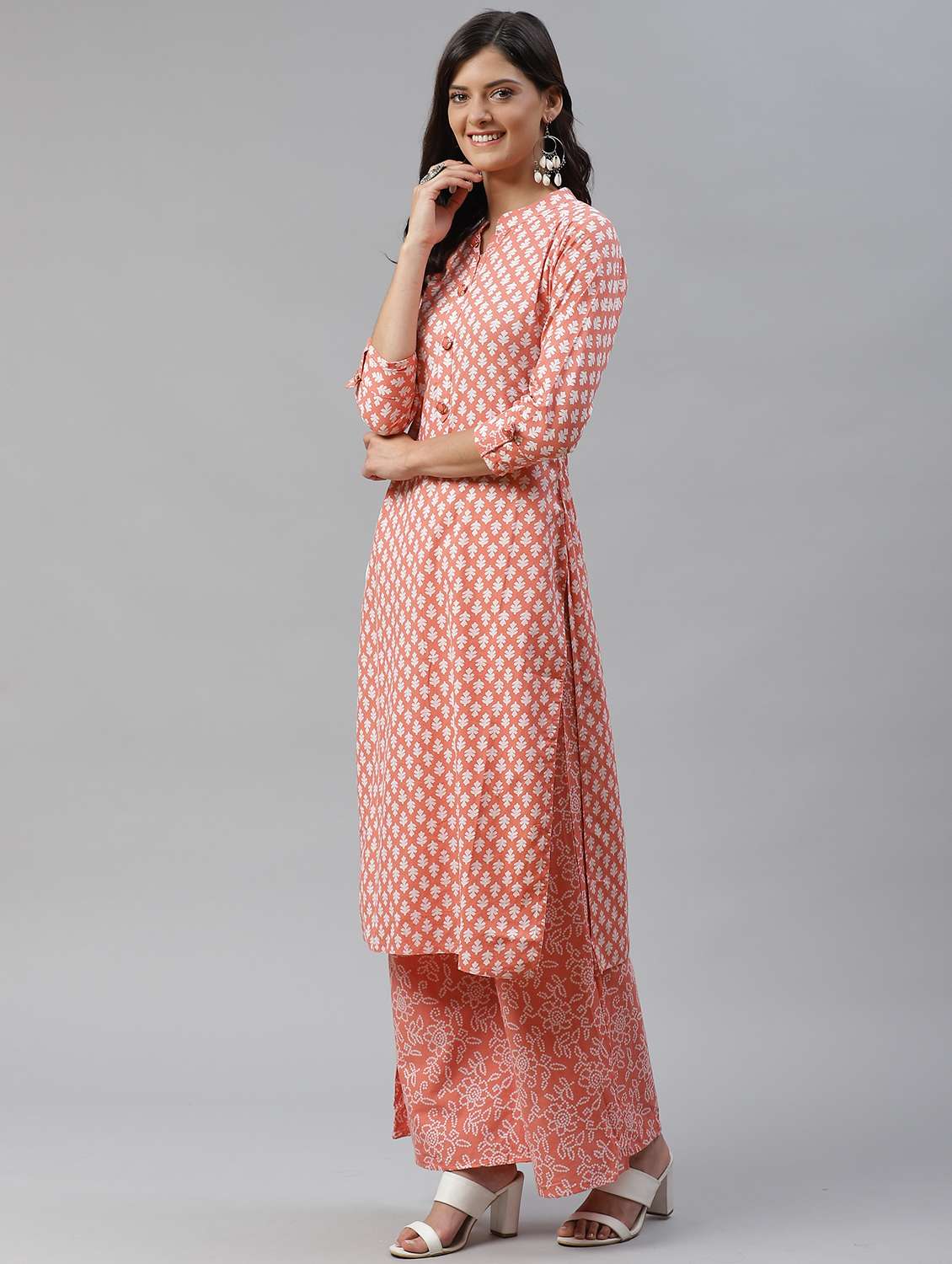 Bandhani Printed Kurta Palazzo Set