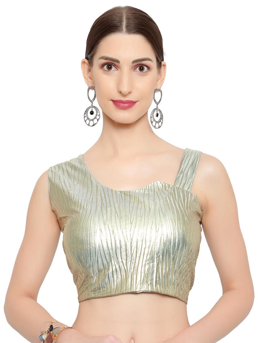 sea green solid ruffled draped saree with blouse - 18445535 - Standard Image - 3