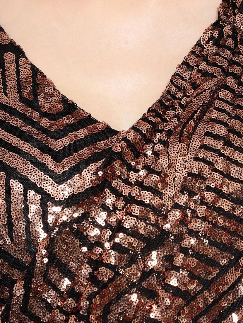 all over sequin detailed saree with blouse - 18445562 - Standard Image - 5