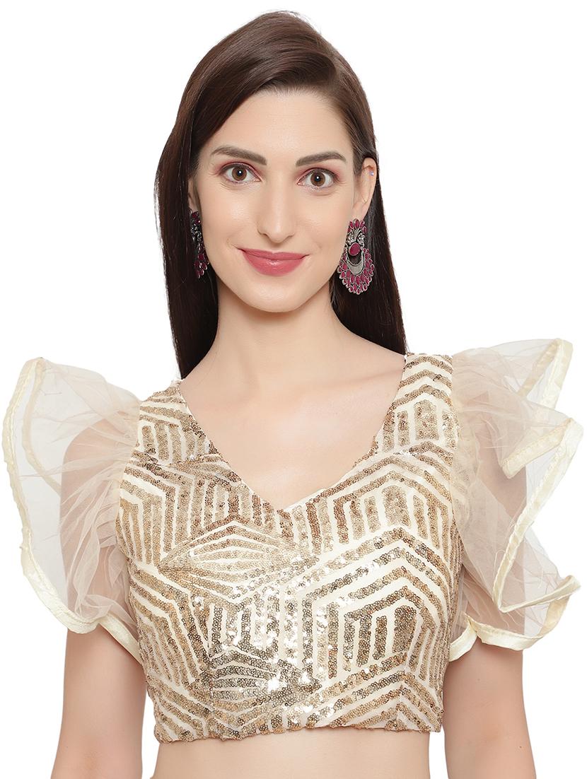 all over sequin draped saree - 18445564 - Standard Image - 3