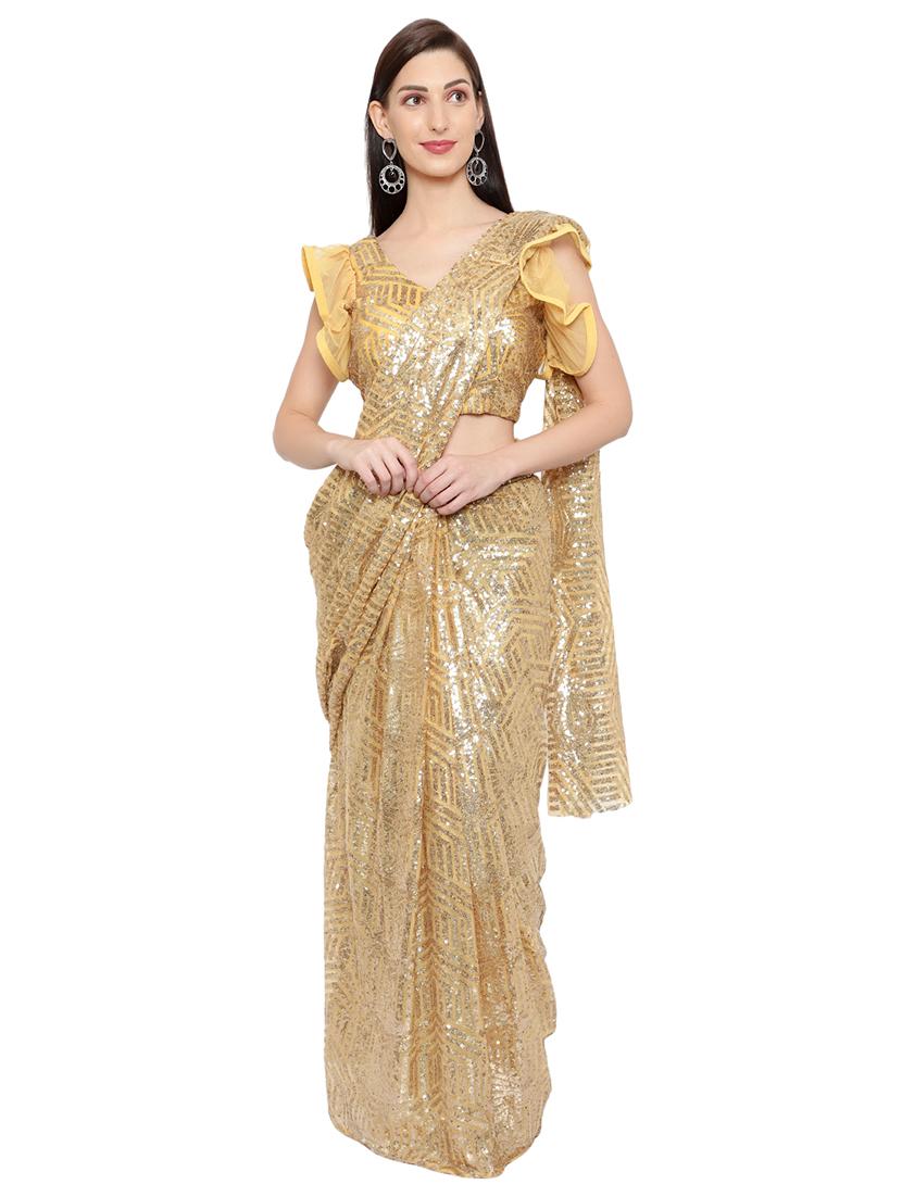 all over sequin draped saree with blouse - 18445565 -  Zoom Image - 0