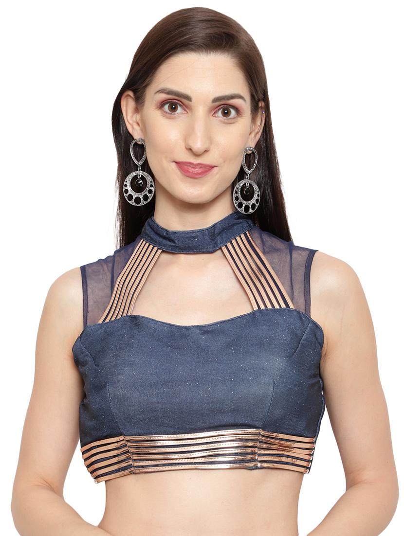 shimmery ombre ruffled draped saree with blouse - 18445574 - Standard Image - 3