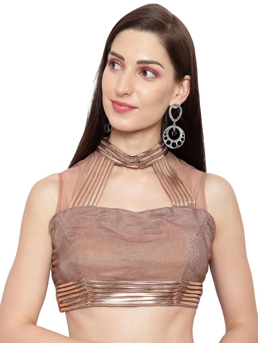 shimmery ombre ruffled draped saree with blouse - 18445576 - Standard Image - 3