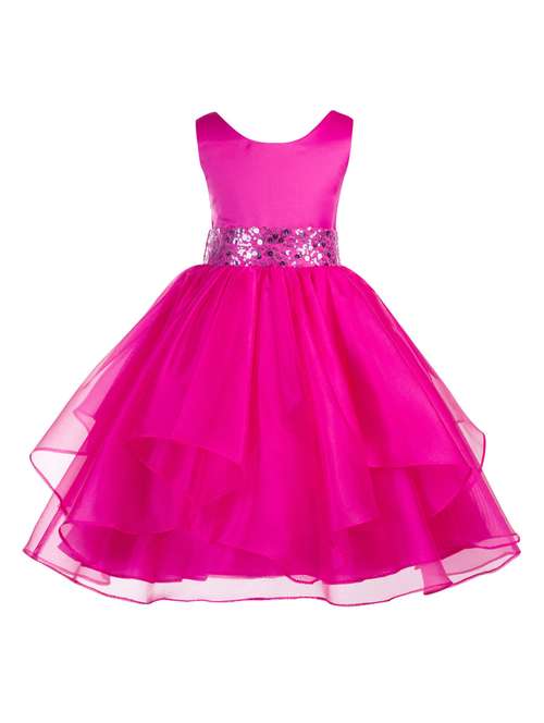 girls pink solid layered party gown - 18445724 -  Standard Image - 0