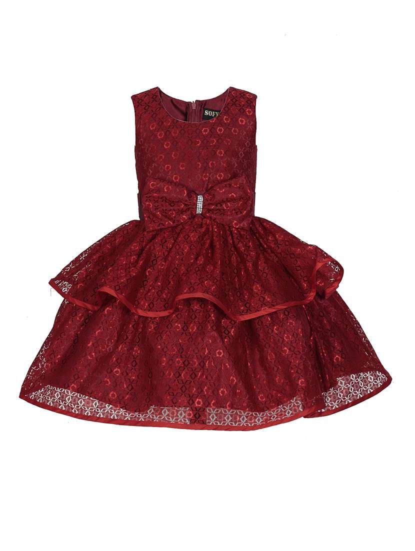 girls round neck sleeveless frock - 18445761 -  Zoom Image - 0