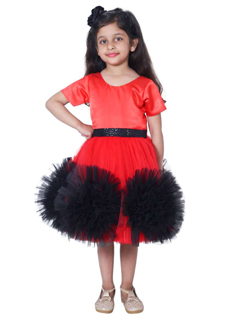 girls round neck short sleeves frock