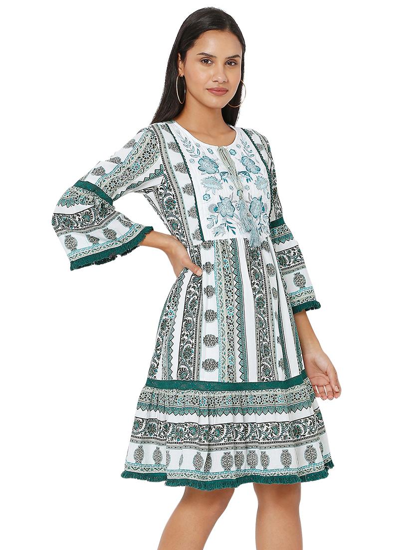 women's tiered dress block print dress - 18446828 - Zoom Image - 0