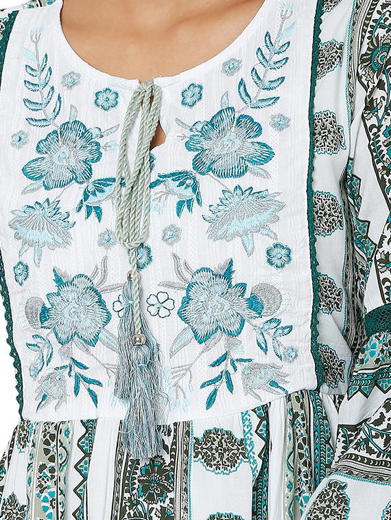 women's tiered dress block print dress - 18446828 - Standard Image - 3