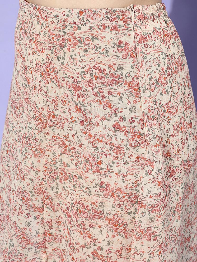 mid rise printed side slit skirt - 18446951 - Standard Image - 3