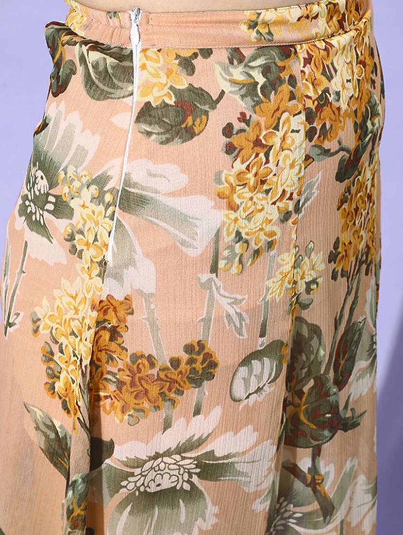 mid rise floral side slit skirt - 18446952 - Standard Image - 3