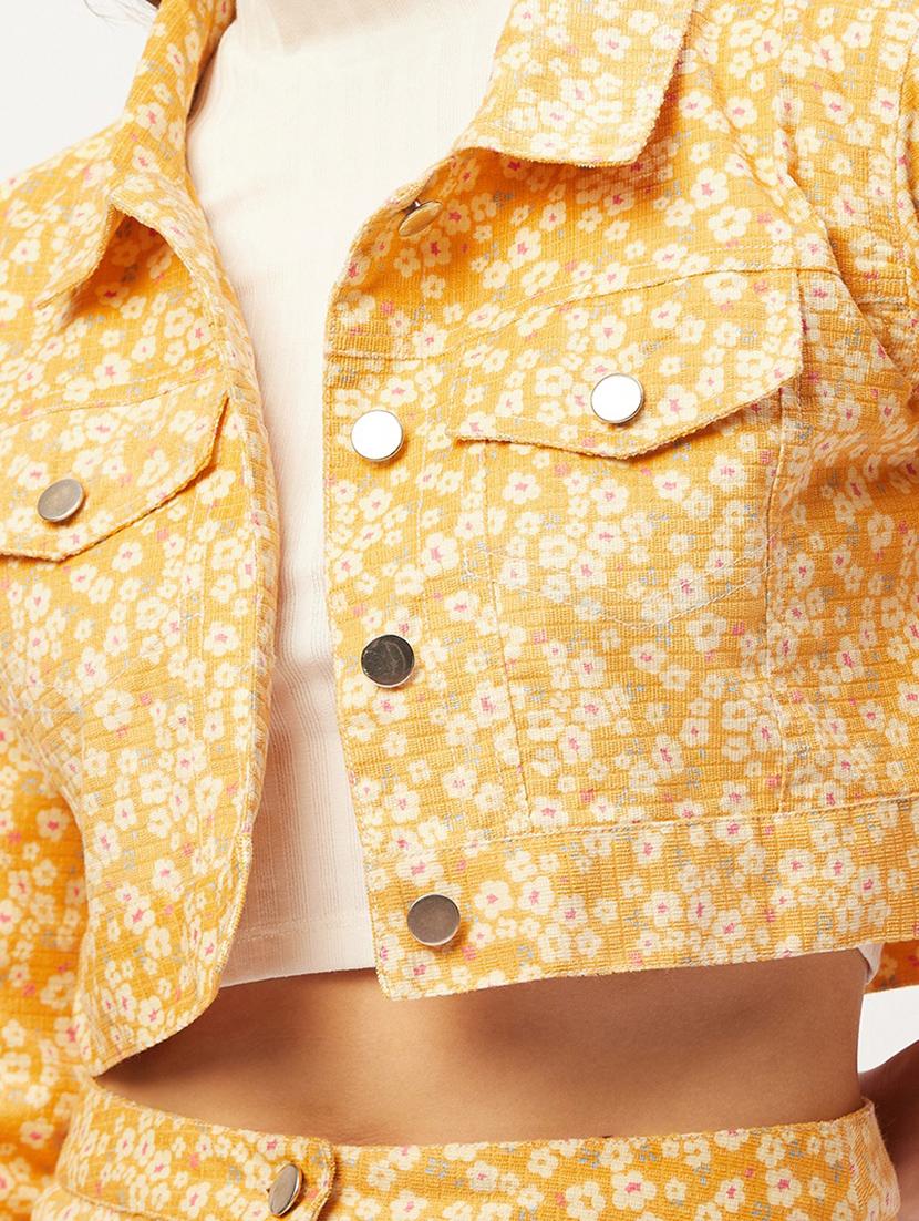 yellow floral print blazer & skirt set - 18446984 - Standard Image - 3