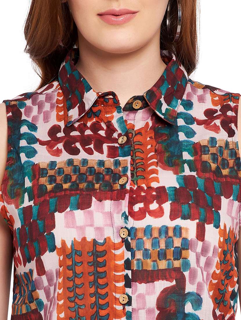 curved hem printed regular shirt - 18447386 -  Standard Image - 5