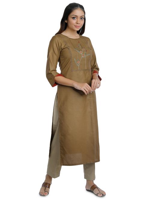 embroidered kurta pant set - 18447443 - Standard Image - 0