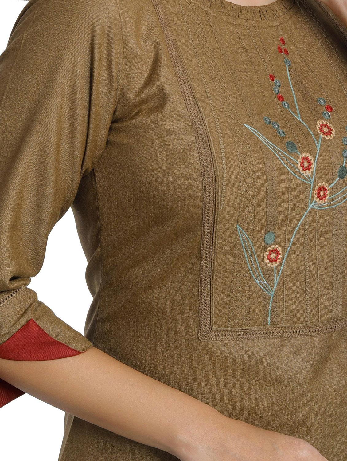 embroidered kurta pant set - 18447443 - Standard Image - 3