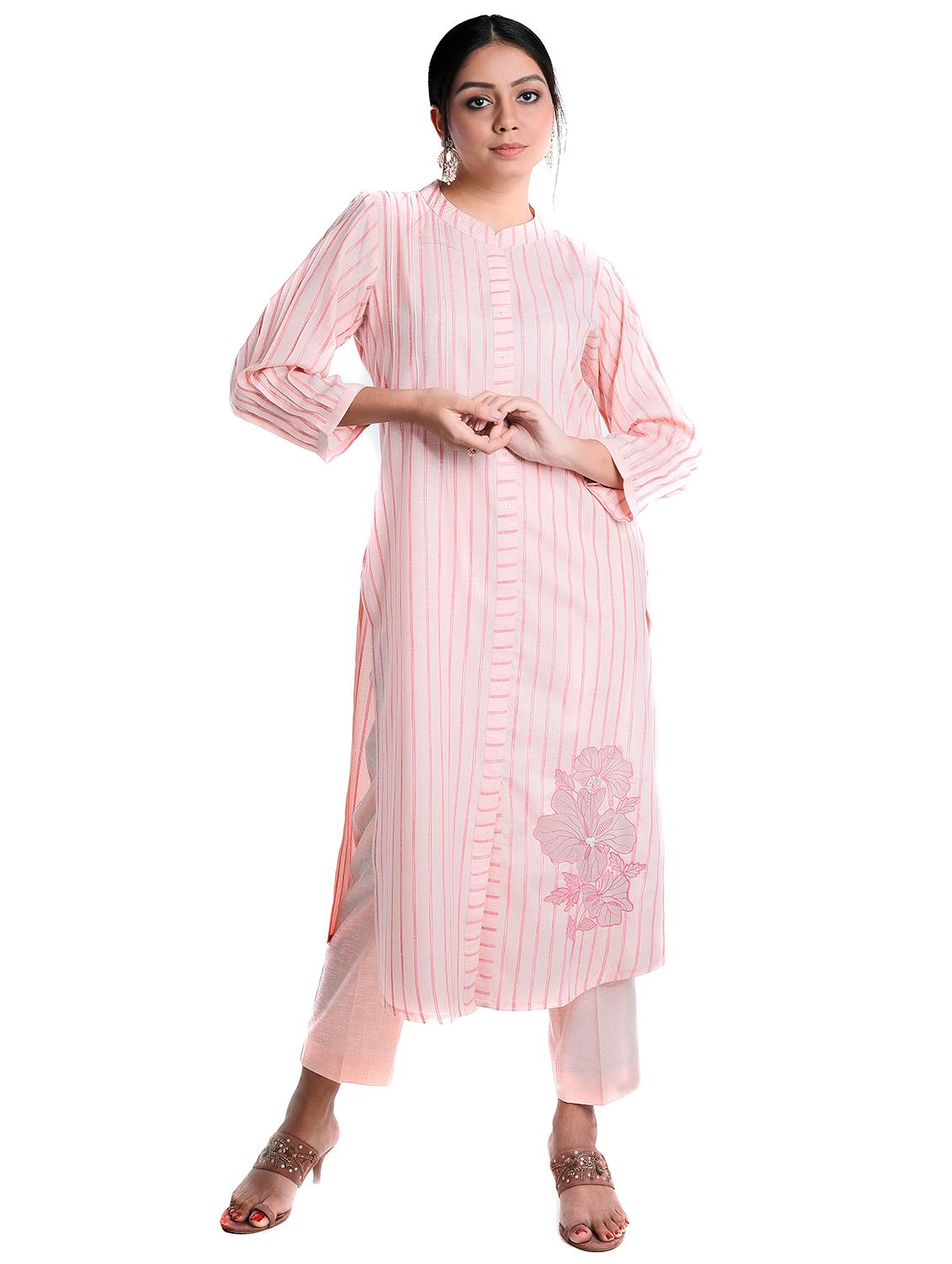 striped kurta pant set - 18447445 -  Zoom Image - 0