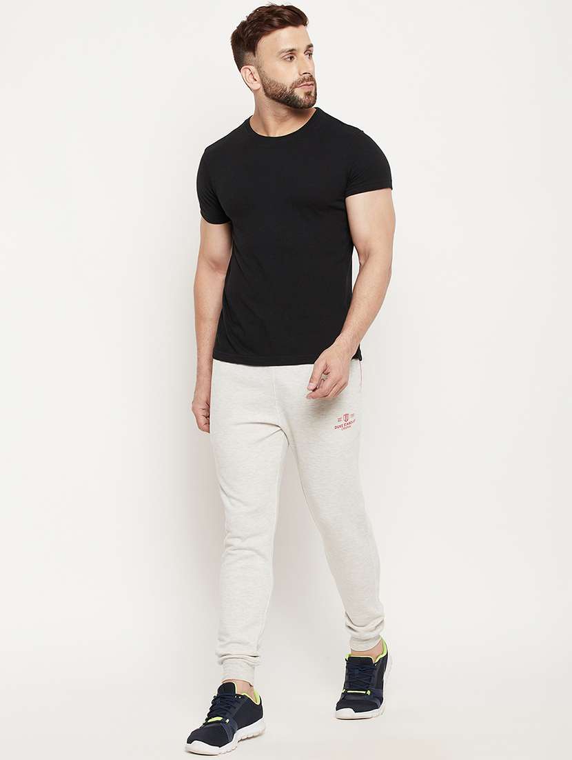 white solid joggers track pant - 18447468 -  Standard Image - 3